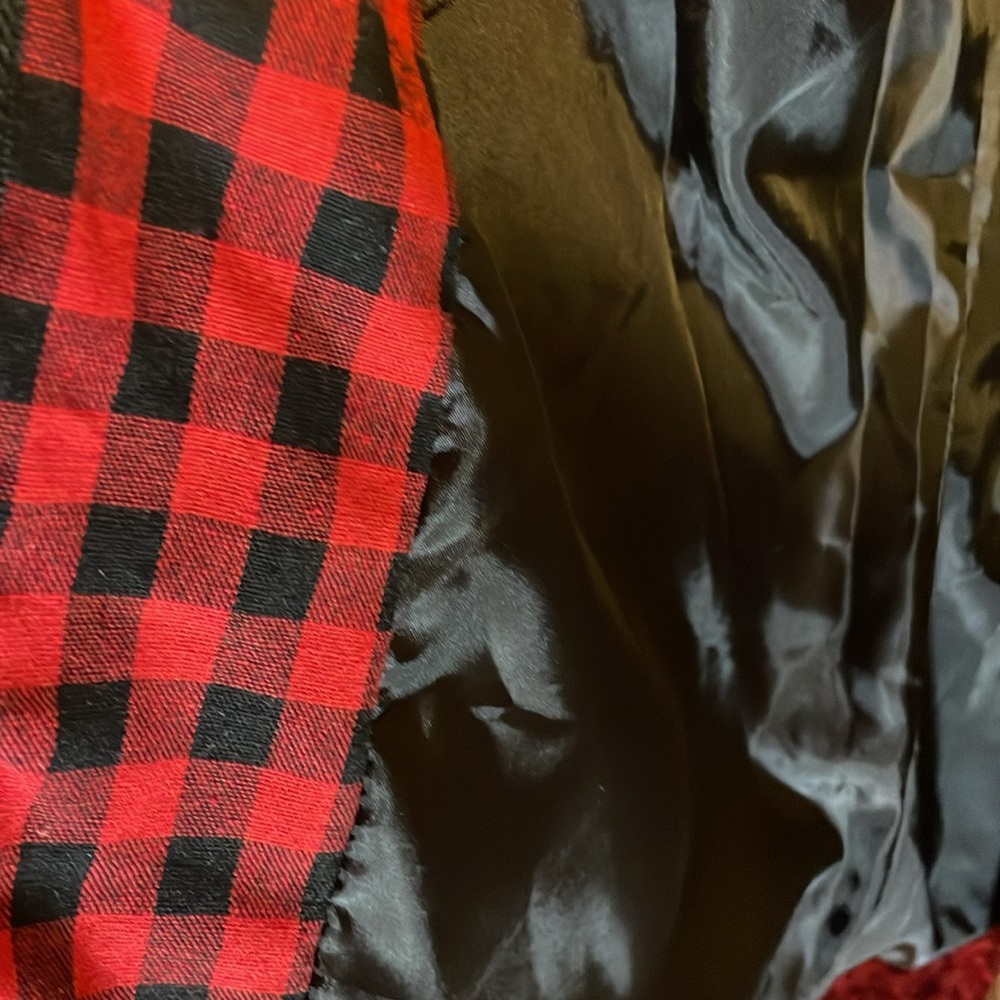 ♥️ ETWO Buffalo Plaid VEST♥️ Red/Black front zipper high neck SIZE M 100% cotton - Picture 4 of 8